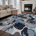 Rugshop Contemporary Gray-Blue Large Floral Non-Slip Area Rug 5' x 7' - Stylish Accent