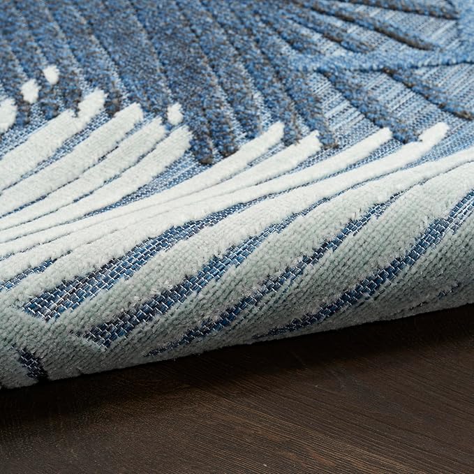 Nourison Home Suncoast Denim 7'10" x 9'10" Area Rug - Easy Clean, Non Shedding, Bed Room, Living Room, Dining Room, Kitchen (8' x 10')