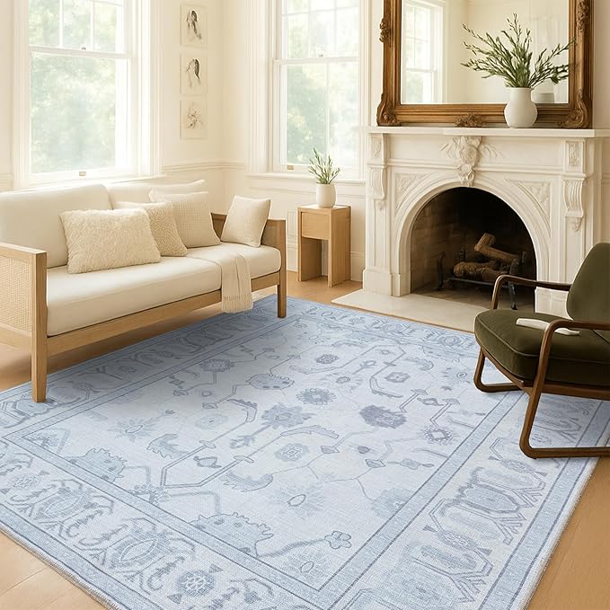 Beige Oushak Runner Rug, Modern Runners, Vintage, Turkish, Eclectic, Floral, Pastel, Washable, Long Runner Rugs for Hallway, Kitchen, Living Room, Bedroom, Kitchen, Bathroom, 2'5"x13'