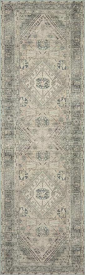 Loloi Magnolia Home by Joanna Gaines Sinclair Collection SIN-04 Natural/Sage 5'-0" x 7'-0", .25" Pile Height, Machine Washable, Area Rug