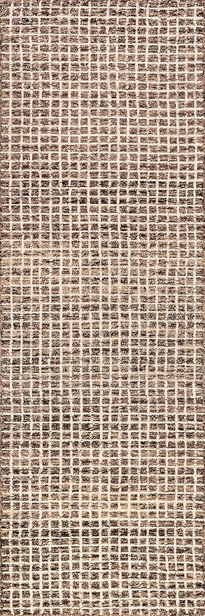 Rugs USA Melrose Handmade, Brown/Ivory, 2' 6" x 6', Wool & Cotton, Soft and Cozy, High Traffic, Stain Resistant, Easy Clean, Durable Runner for Bedroom, Living Room, Dining Space, Den, Foyer, Entryway