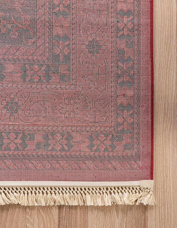 Unique Loom Tekke Collection Area Rug - Sheibani (10' x 13' Rectangle, Red/ Black)