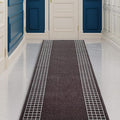 Custom Made Runner Rug for Kitchen Foyer Hallway Entry Choose Your Length 26 Inch Wide Geometric Checkered Design Brown Color (26 feet x 26 inch)
