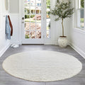 Nuloom Penelope Off-White/Ivory, 6', Hand-Braided, Wool & Cotton Round, Textured and Dense, High Traffic, Stain Resistant, Easy Clean, Durable Area Rug for Bedroom, Living Room, Dining, Entryway
