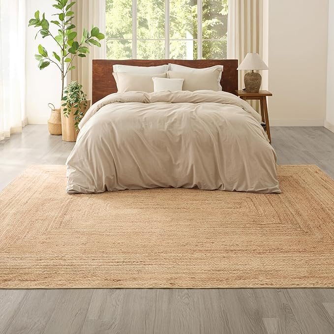 Bedsure 6x9 Printed Jute Rug for Living Room, Machine Washable Rugs, Jute-Look Rug, Non-Slip Backing, Non-Shedding