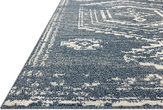 Loloi Magnolia Home by Joanna Gaines Gigi Collection GIG-03 Denim/Ivory 2'-7" x 4' Accent Rug