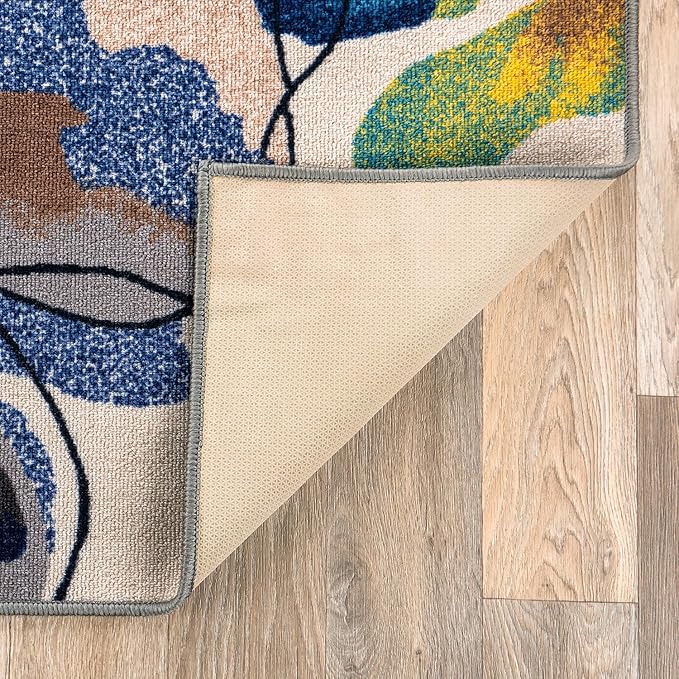 Rugshop Cream Bright Flowers Non Slip Non-Shedding Area Rug for Bedroom, Living Room and Home Office, 3'3" x 5'
