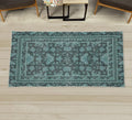 Ambesonne Folk Art Decorative Rug, Bohemian Eastern Culture Ornament in Summer Tones Abstract Flourish, Quality Carpet for Bedroom Dorm and Living Room, 2' x 5', Dark Cadet