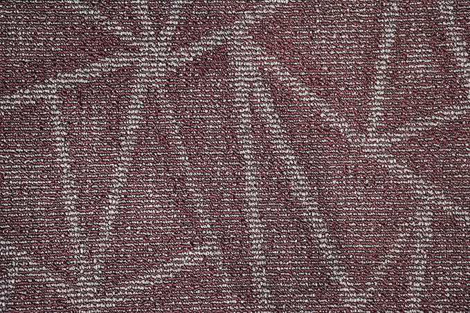 Furnish my Place Geometrical Pattern Indoor/Outdoor Refine Burgundy Abstract Area Rug, Doorway Mat, Contemporary Rug for Living Room, Entryway, Made in USA - 3' x 10' Oval