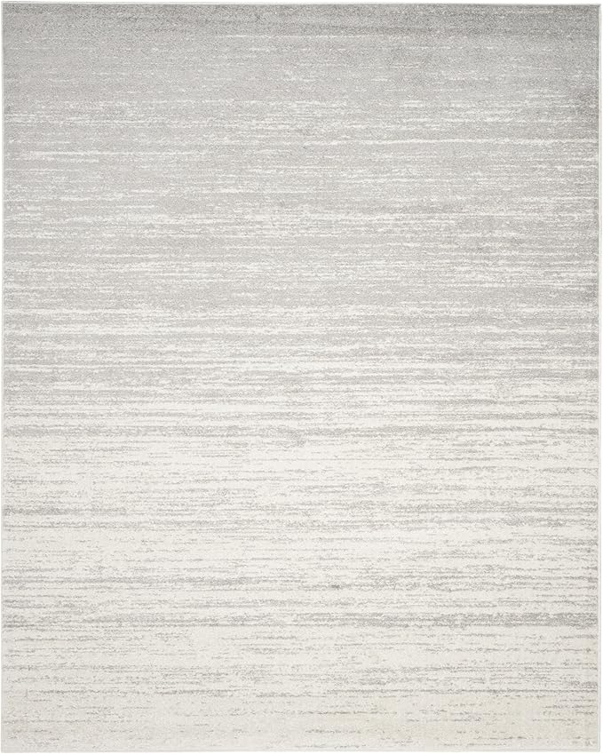 SAFAVIEH Area Rug 9x12 - Adirondack Collection - Large - Ivory & Silver, Modern Ombre Design, Non Shedding & Easy to Clean, Ideal for Living Room, Bedroom, Office, Dining Space (ADR113B)