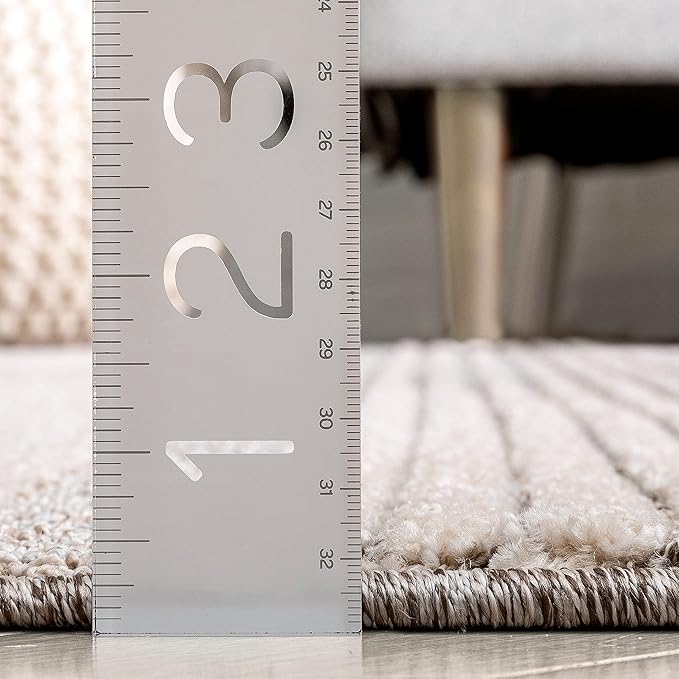 Well Woven Harlow Collection Briar Beige - Modern Tribal Minimalist Geometric 8x10 Area Rug - Ideal for Living Room, Dining Room & Bedroom - Durable, Stain Resistant & Easy to Clean