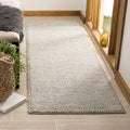 SAFAVIEH Natura Collection Runner Rug - 2'3" x 16', Silver, Handmade Wool Blend, Textured Design, Ideal for Hallway, Bedroom, Foyer (NAT620C)