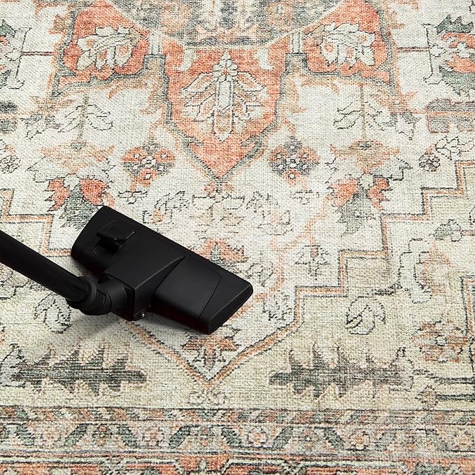 Keen Home Design 2x10 Rug - Machine Washable Runner Rug with Non-Slip Backing, Ideal for Hallway, Entryway, Kitchen, Laundry Room - Vintage, Easy Clean, Durable, Low Pile - (2'6" x 10')