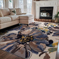 Rugshop Cream Bright Flowers Non Slip Non-Shedding Area Rug for Living Room, Dining Room and Bedroom, 5'3" x 7'3"