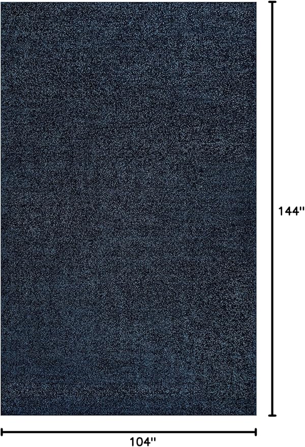 Eyely UES100C-9 Supersoft Haze Solid Low-Pile Indoor Area Rug Casual;Contemporary;Solid;Traditional, Bedroom, Kitchen, Living Room, Easy-Cleaning, Non-Shedding, 9 X 12, Navy