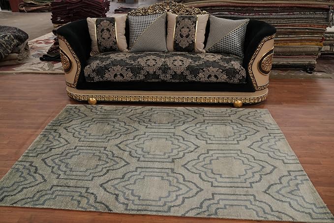Traditional Collection 7' 7'' X 5' 0'' Rug Rug, All-Over Viscose Silk Carpet for Home Décor, Foyer and Hallway