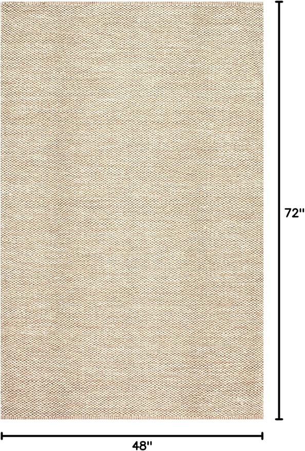 nuLOOM Alessi Solid Farmhouse Cotton Area Rug, 4x6, Beige