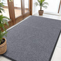 OLANLY Front Door Mat Indoor Outdoor Entrance, Waterproof Heavy Duty Doormat, Fade Resistant, Low Profile, Easy Clean Patio Porch Welcome Floor Mats for Entry, 59x30, Light Gray