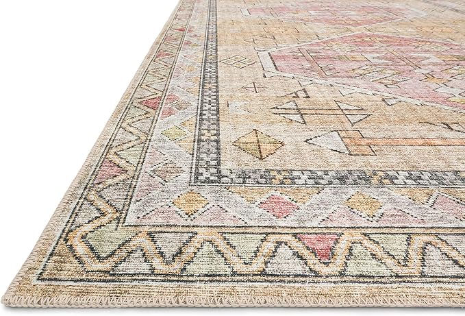 Loloi Skye Collection SKY-04 Gold/Blush 7'-6" x 9'-6" Area Rug