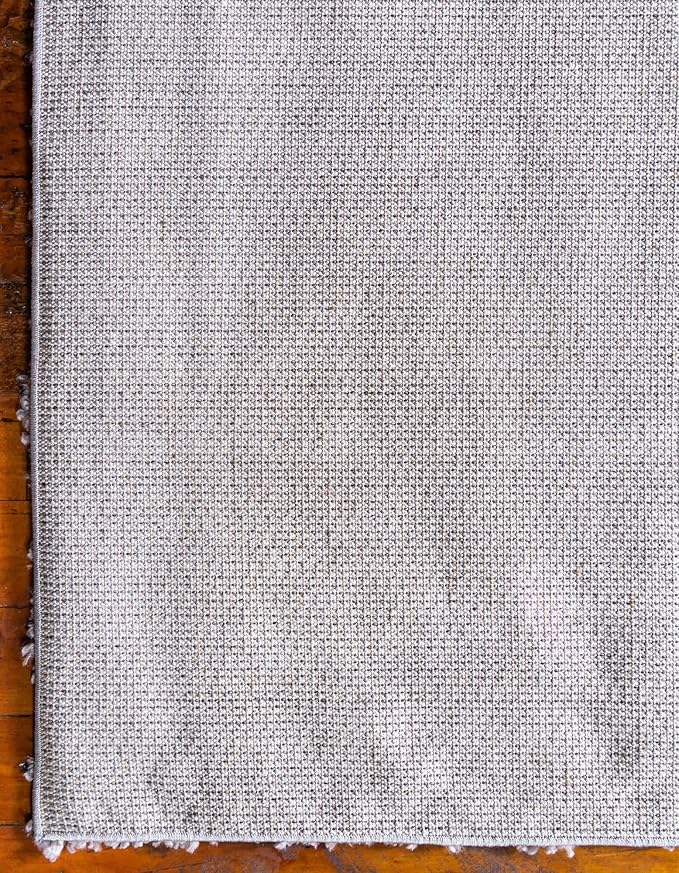 Unique Loom Davos Shag Collection Area Rug - Solid (2' 7" x 20' Runner, Sterling)