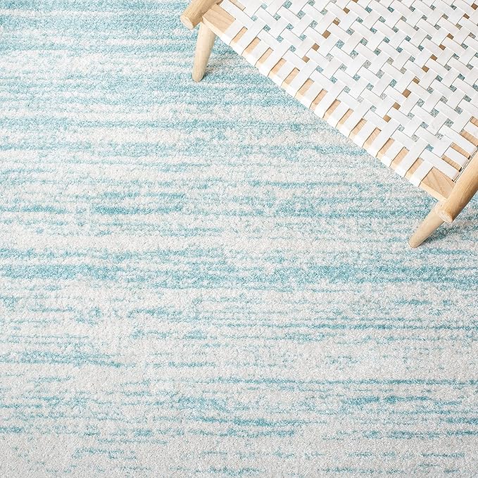 SAFAVIEH Adirondack Collection Accent Rug - 4'5" x 6'5", Aqua & Ivory, Modern Ombre Design, Non Shedding & Easy to Clean, Ideal for Living Room, Bedroom, Office, Dining Space (ADR113J)