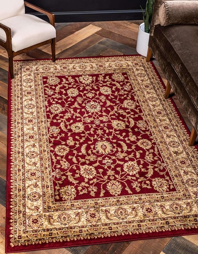 Unique Loom Voyage Collection Traditional Oriental Classic Intricate Design Area Rug (10' 0 x 14' 0 Rectangular, Red/Gold)