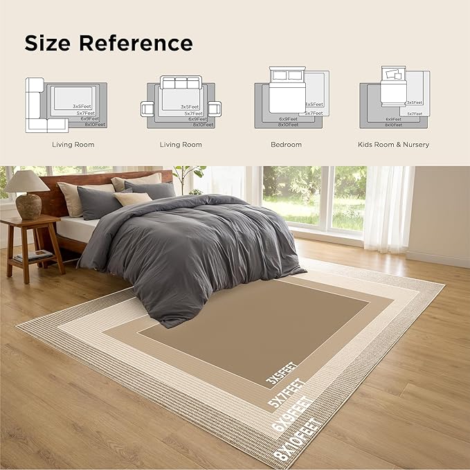 Bedsure 3x5 Faux Wool Area Rugs for Living Room, Machine Washable Carpet, Non-Slip Backing, Pet Friendly Throw Rug for Bedroom Dining Room, Gray