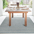 FH Home Flat Woven Outdoor Rug - Waterproof, Easy to Clean, Stain Resistant - Premium Polypropylene Yarn - Geometric - Patio, Porch, Deck, Balcony - Giza - Aqua - 5ft 2in x 7ft 6in