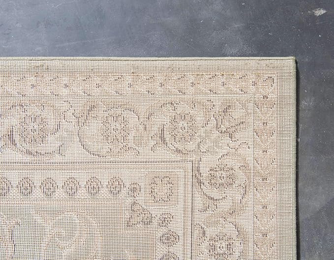 Unique Loom Versailles Collection Traditional Classic Medallion Floral Motif Area Rug (7' 0 x 10' 0 Rectangular, Green/ Ivory)