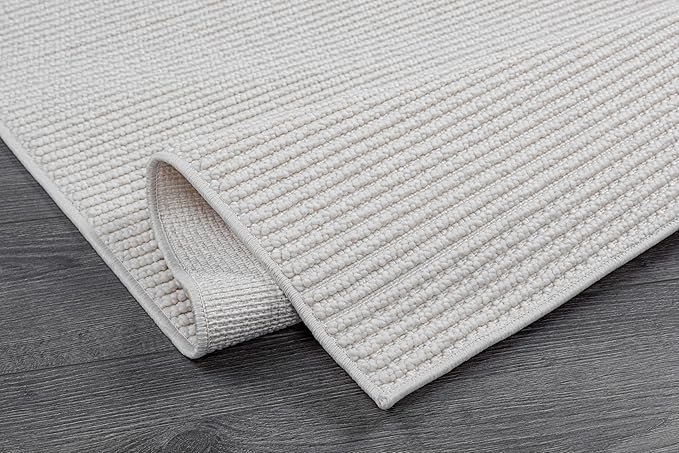 Beverly Rug Micro Loop Area Rug White 6x9 Modern Luxury Soft Trellis Geometric Durable Indoor Area Rugs for Living Dining Room Office Stain Resistant Non Shedding Casual Indoor Carpet White 6 x 9