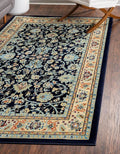 Unique Loom Sialk Hill Collection Area Rug - Washington (9' x 12' 2" Rectangle Navy Blue/Cream)