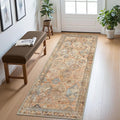 Bavni Runner Rugs 2x5 Kitchen Rug for Hallways Entryway, Washable Vintage Print Carpet, Ultra-Thin Low Pile Lightweight Rug with Non Slip Backing, Sunset Yellow