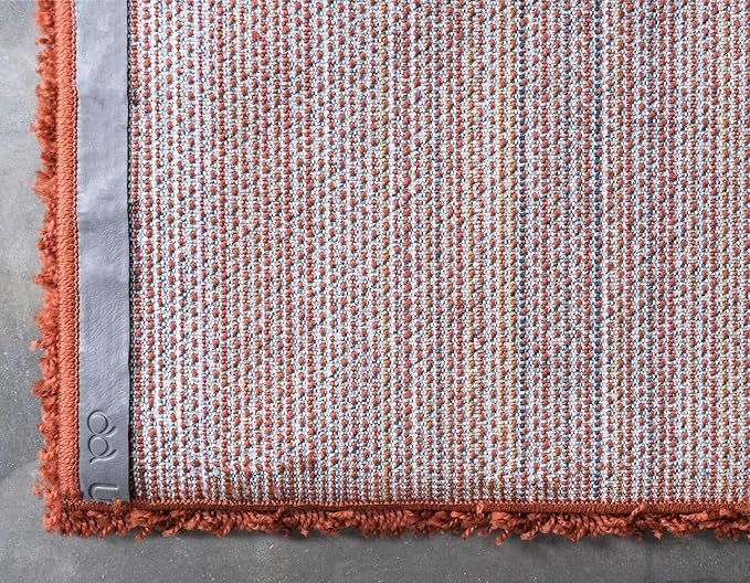 Unique Loom Solid Shag Collection Area Rug (10' x 13' 1" Rectangle, Terracotta)