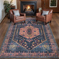 Ciicool 3x5 Area Rug, Washable Boho Rugs for Bedroom Non-Slip Indoor Low-Pile Mat Floor Oriental Carpet Vintage Rug for Kitchen Bedroom Living Room Office Dinning Foyer Decor
