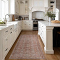 Kuden 2'6"x10 Runner Rug, Machine Washable Area Rug with Non-Slip Backing, Vintage Style, Soft, Easy Clean, Low Pile Rug for Hallway, Entryway, Kitchen, Bedroom