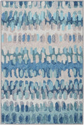 Dash and Albert Paint Chip Machine Washable Area Rug - Runner - 2.5' x 8' Blue - Geometric Accent Rug - Anti-Slip Backing, Lightweight, Machine Washable, High Traffic Areas Kitchen, Mudroom, Entryway