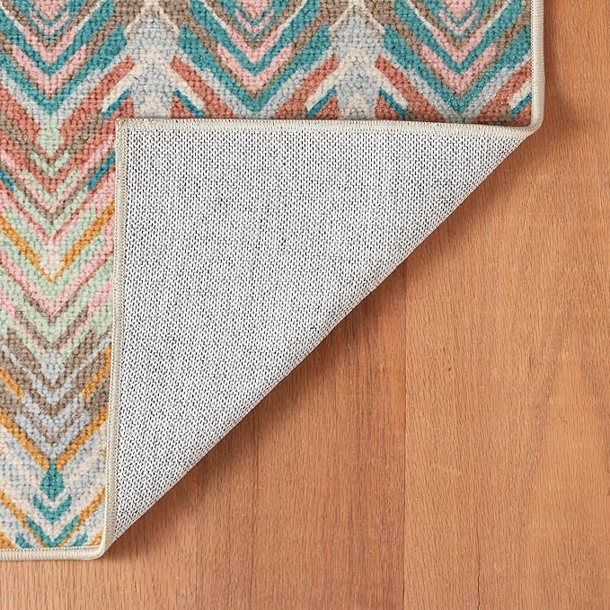 Dash & Albert Seneca Stone Machine Washable Rug, 6 X 9 Feet, Multi Graphic Pattern