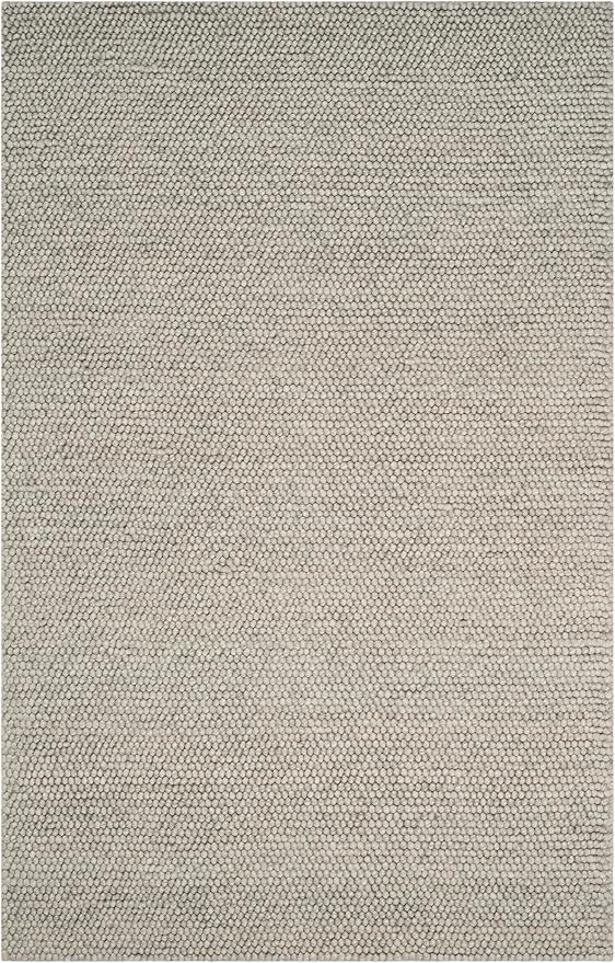 Safavieh Area Rug 6x8 - Natura Collection - Silver, Handmade Wool Blend, Textured Design, Ideal for Living Room, Bedroom, Dining Space (NAT620C)
