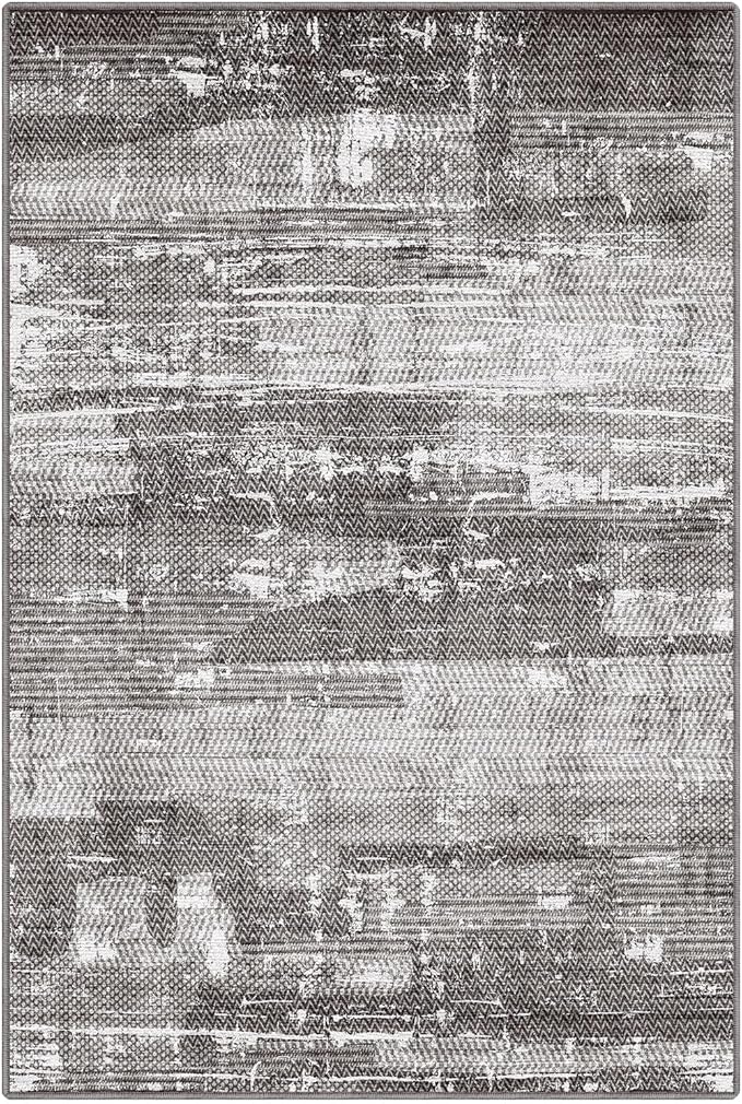 LUMI Washable Area Rug 8x10 for Living Room, Ultra Soft Stain Resistant Carpet with Non Slip Rubber Backing, Non-Shedding Low Pile Rugs for Bedroom, Dining Room, Indoor, Office