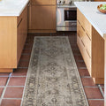 RUGGABLE Washable Vintage Runner Rug – Kamran Hazel 2.5x10, Stain-Resistant, Non-Slip Hallway Runner – Machine Washable Rug for Hallway, Entryway, Living Room & Kitchen–with Cushioned Pad