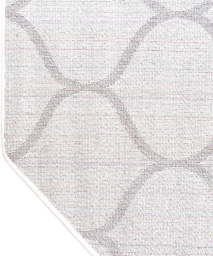 Rugs.com Lattice Frieze Collection Rug – 7' 10 Octagon Ivory Medium Rug Perfect for Living Rooms, Kitchens, Entryways