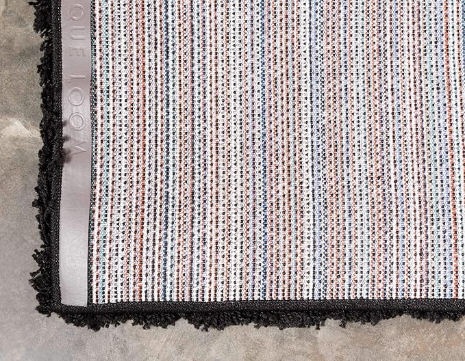 Unique Loom Solid Shag Collection Area Rug (7' 1" x 10' Rectangle, Jet Black)