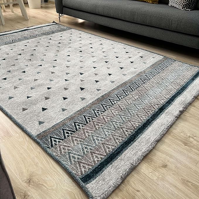 Alfa Rich 3x5 Blue Cream Off White Washable Area Rugs for Living Room Bedroom Kitchen Decor Runner