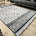 Alfa Rich 4x6 Blue Cream Off White Washable Area Rugs for Living Room Bedroom Kitchen Decor Cotton