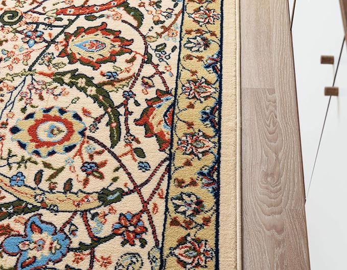 Unique Loom Espahan Collection Area Rug - Cape Cod (9' 10" x 13' 1" Rectangle, Cream/ Black)