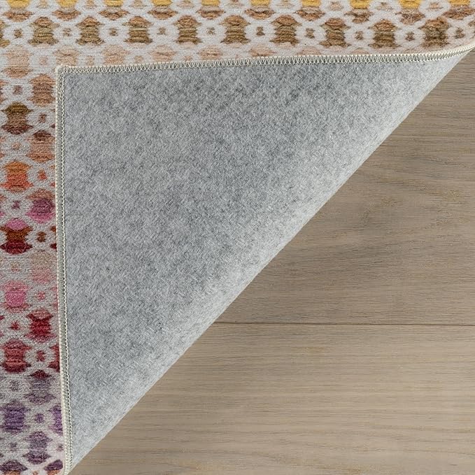 Dash & Albert Poppy Multi Machine Washable Rug, 5 X 8 Feet, Multicolored Geometric Pattern