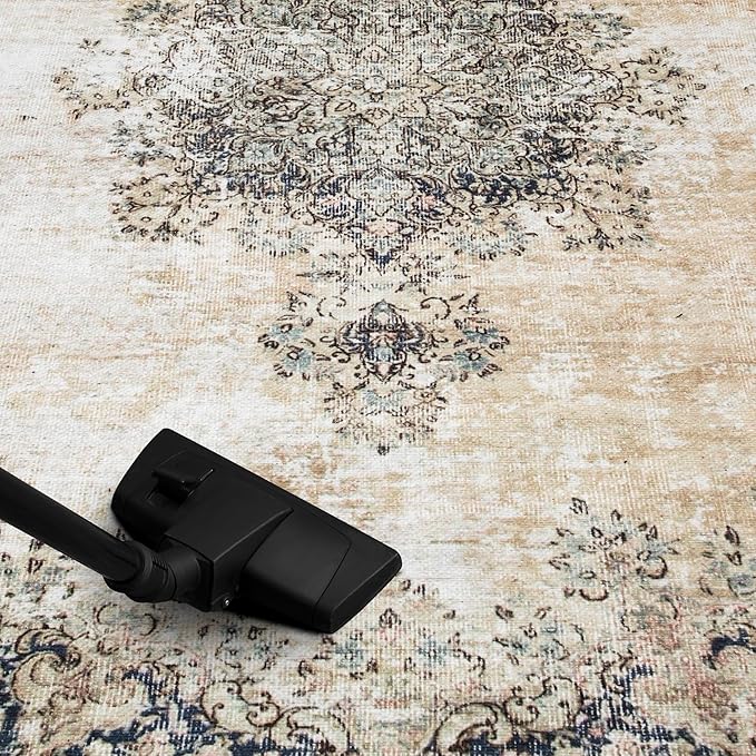 Keen Home Design 2x7 Rug - Machine Washable Runner Rug with Non-Slip Backing, Ideal for Hallway, Entryway, Kitchen, Laundry Room - Vintage, Easy Clean, Durable, Low Pile - (2'6" x 7')