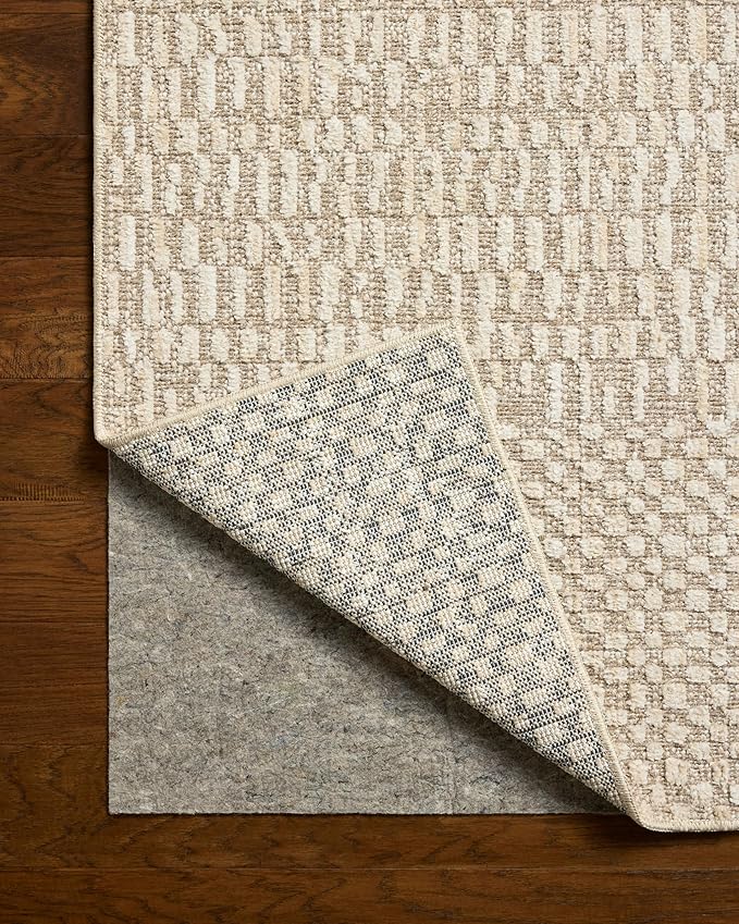 Loloi Amber Lewis Bexley Collection BEX-01 Natural/Birch 7'-10" x 10' Area Rug Neutral, Textured, Living, Bedroom, Dining, Carpet