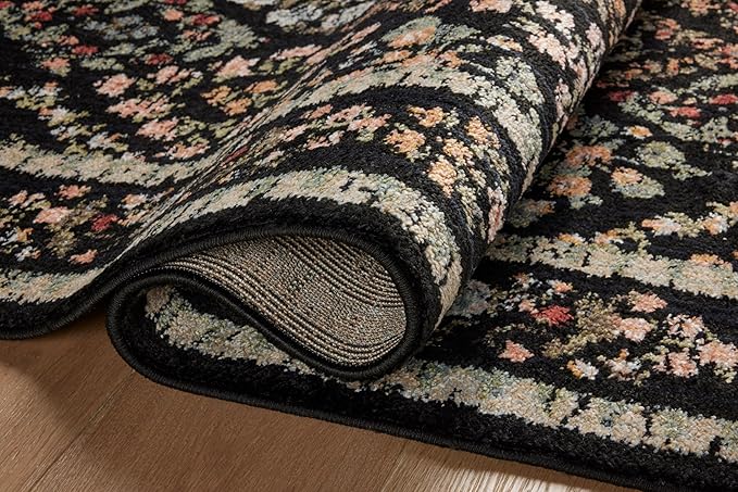 Loloi Rifle Paper Co. Laurel Collection LAU-04 Black/Multi 3'-11" x 5'-7" Accent Rug