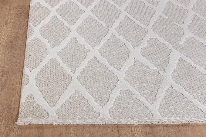 Modern Indoor Rug Diamond 2x7 Area Rugs for Living Room Luxury Kitchen Bedroom Durable Soft Geometric Durable Low and High Pile Stain Resistant Non Shedding Area Carpet 2x7